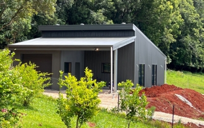 Skillion Shed with Lean To in Woodland Grey