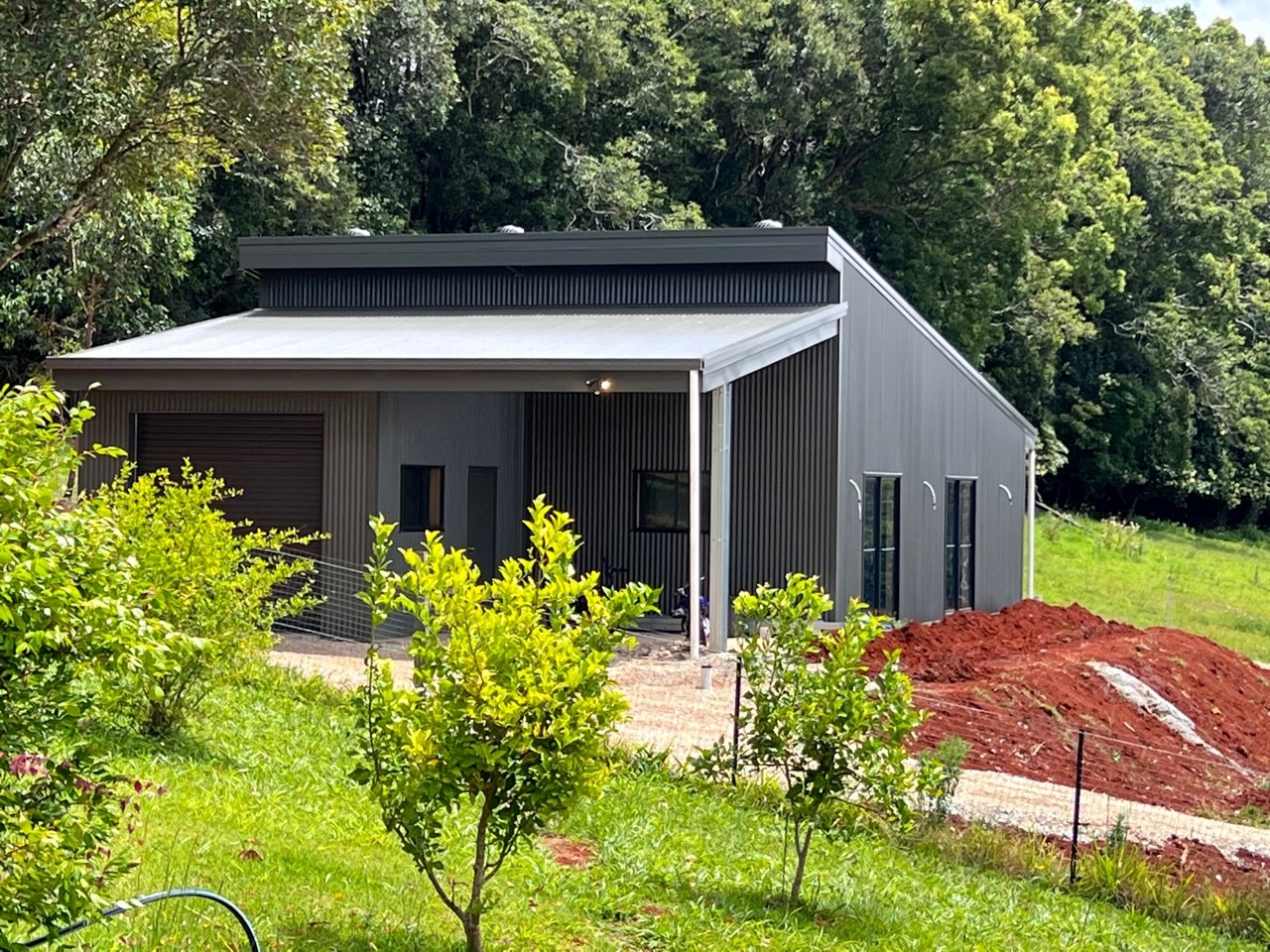 Shed with Lean To in Woodland Grey Fair Dinkum Builds Northern Rivers