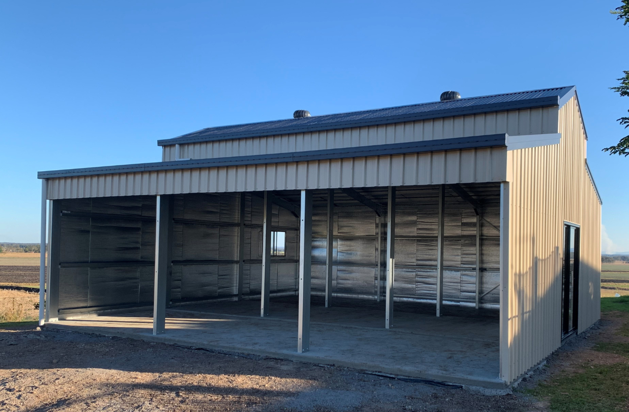 American Barn with Open Sided Bay Fair Dinkum Builds Lismore